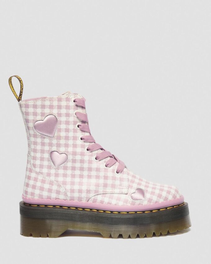 Bottes à plateforme en cuir JADON HEART Gingham Bottes à plateforme en cuir JADON HEART Gingham