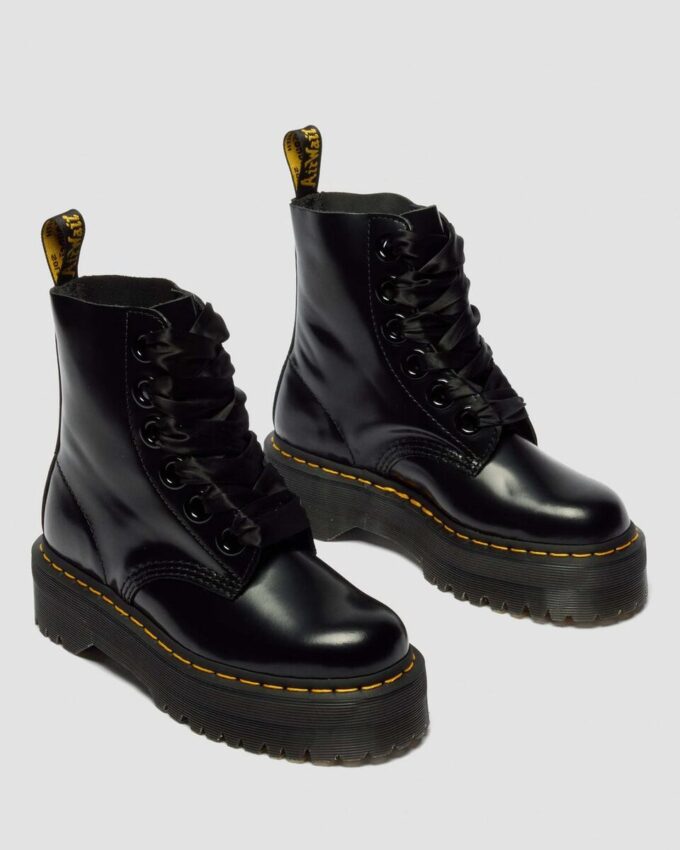 Bottes à plateforme en cuir pour femmes Molly Bottes à plateforme en cuir pour femmes Molly
