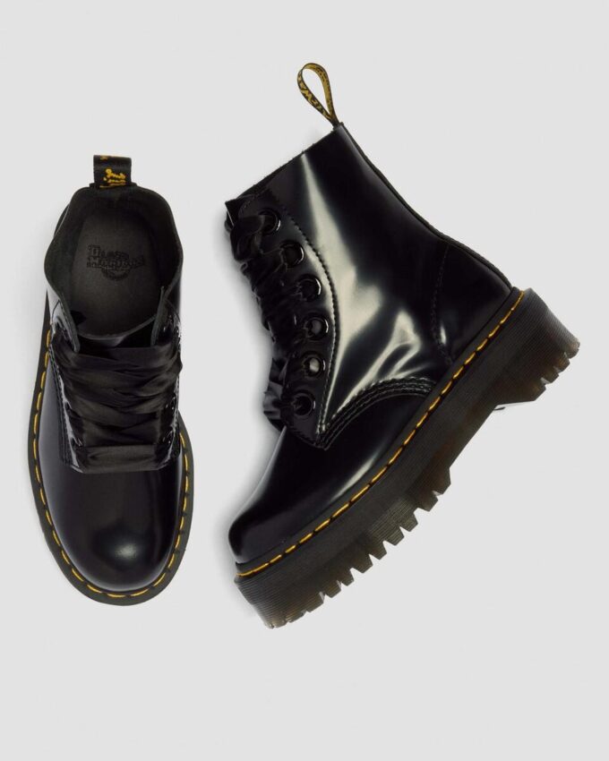 Bottes à plateforme en cuir pour femmes Molly Bottes à plateforme en cuir pour femmes Molly