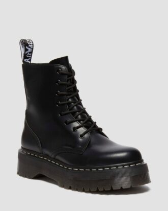 Bottes à plateforme en Smooth Leather blanc Jadon White Stitch