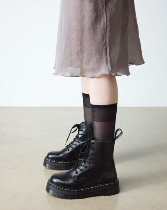 Bottes à plateforme en Smooth Leather blanc Jadon White Stitch