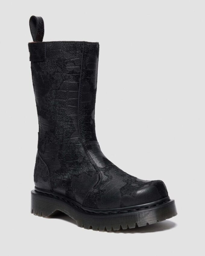 Bottes REJENA en cuir embossé croco Bottes REJENA en cuir embossé croco