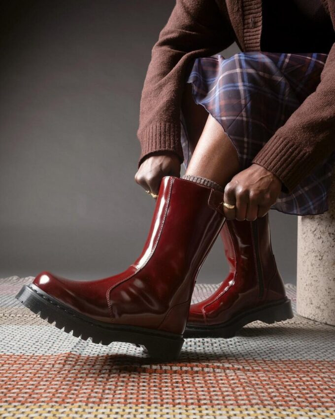 Bottes Rejena en cuir laqué