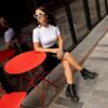 Bottes à talons évasés et lacets en cuir Jesy Sendal Bottes à talons évasés et lacets en cuir Jesy Sendal
