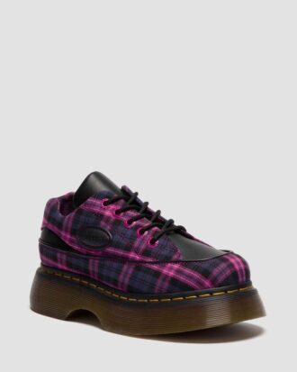 BUZZ 5-EYE Chaussures à lacets en tartan et cuir