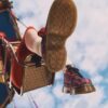BUZZ 5-EYE Chaussures à lacets en tartan et cuir BUZZ 5-EYE Chaussures à lacets en tartan et cuir