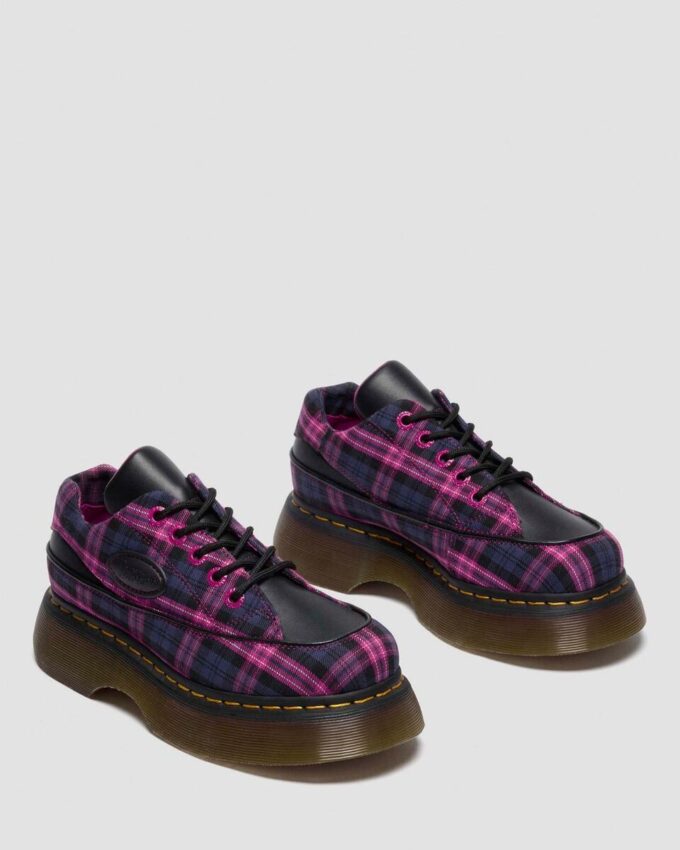 BUZZ 5-EYE Chaussures à lacets en tartan et cuir BUZZ 5-EYE Chaussures à lacets en tartan et cuir