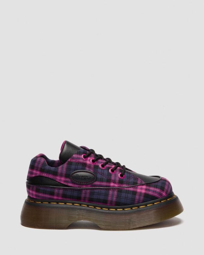 BUZZ 5-EYE Chaussures à lacets en tartan et cuir BUZZ 5-EYE Chaussures à lacets en tartan et cuir