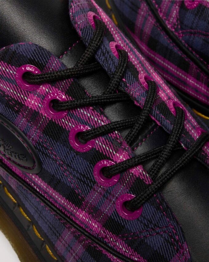 BUZZ 5-EYE Chaussures à lacets en tartan et cuir BUZZ 5-EYE Chaussures à lacets en tartan et cuir