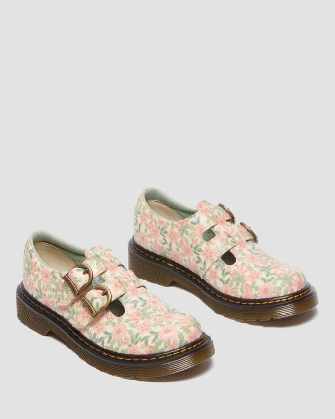 Chaussures Mary Jane en cuir à fleurs Junior 8053 Chaussures Mary Jane en cuir à fleurs Junior 8053