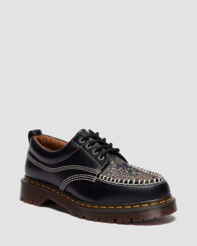 Lowell Leather & Jacquard Lace Up Moc Toe Shoes Lowell Leather & Jacquard Lace Up Moc Toe Shoes