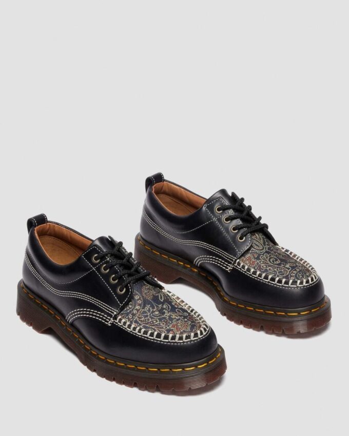 Lowell Leather & Jacquard Lace Up Moc Toe Shoes Lowell Leather & Jacquard Lace Up Moc Toe Shoes