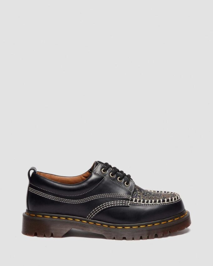 Lowell Leather & Jacquard Lace Up Moc Toe Shoes Lowell Leather & Jacquard Lace Up Moc Toe Shoes