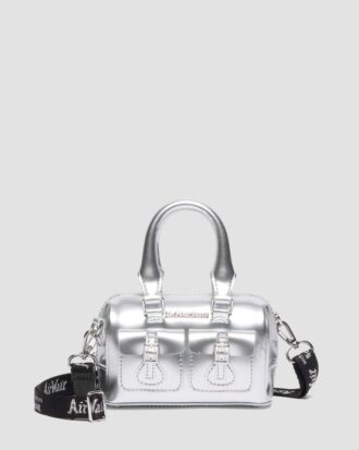 Mini sac à main argenté en Patent Leather