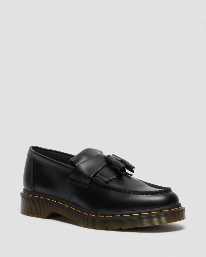 Mocassins à pompons en cuir jaune Adrian