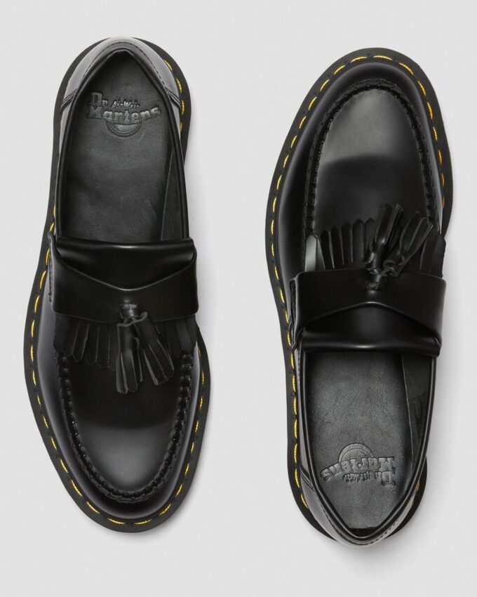 Mocassins à pompons en cuir jaune Adrian