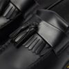 Mocassins à pompons en cuir jaune Adrian