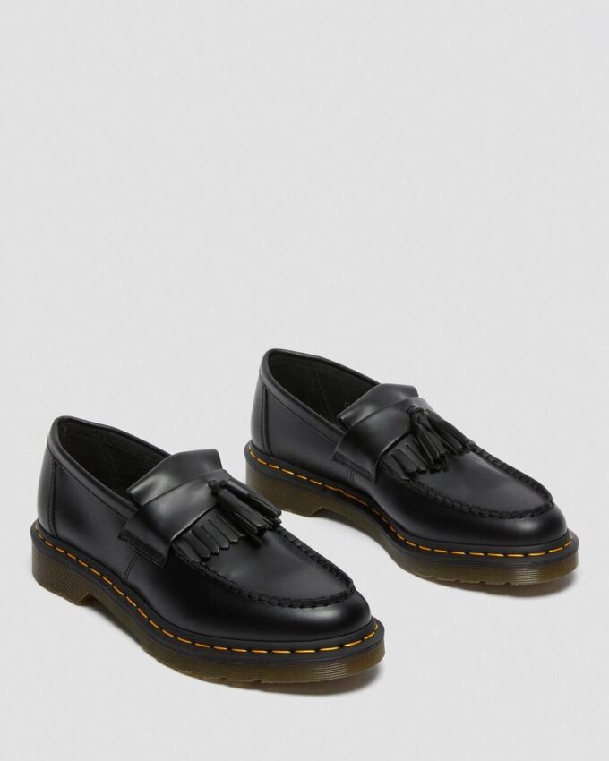 Mocassins à pompons en cuir jaune Adrian