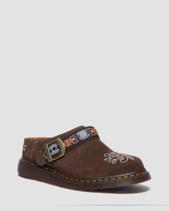 Mules Isham en daim et jacquard
