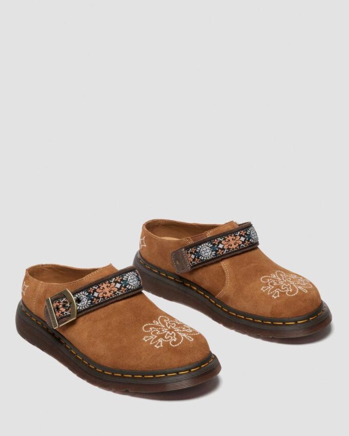 Mules Isham en daim et jacquard Mules Isham en daim et jacquard