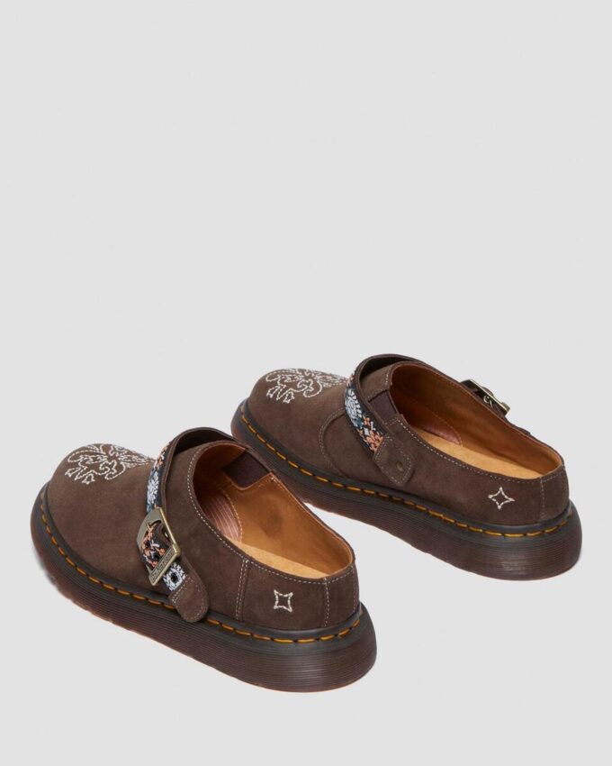 Mules Isham en daim et jacquard Mules Isham en daim et jacquard