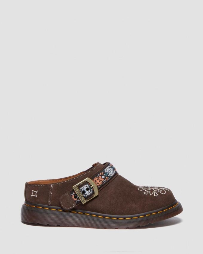 Mules Isham en daim et jacquard Mules Isham en daim et jacquard