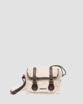 SATCHEL 7 POUCES Sacoche en cuir et fausse fourrure